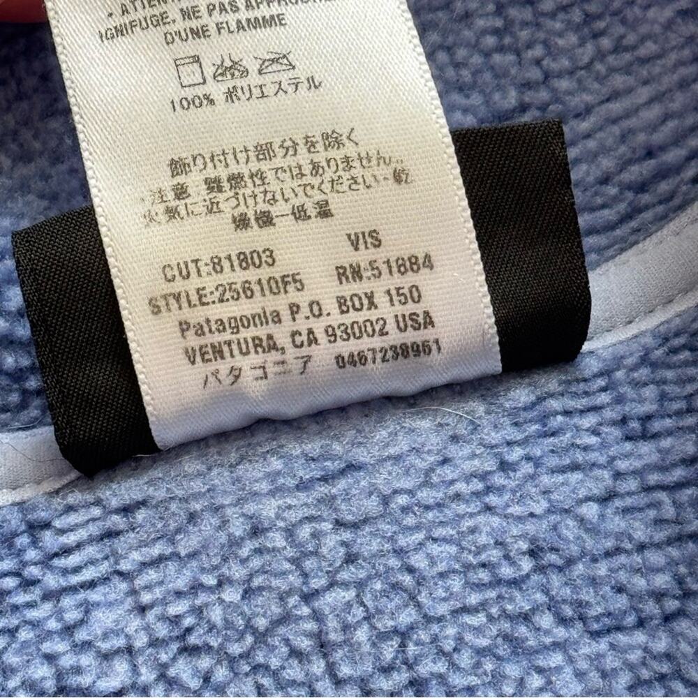 Patagonia Synchilla Blue 1/4 Zip Fleece Lined Pullover Sweater Women’s Medium - Picture 5 of 7